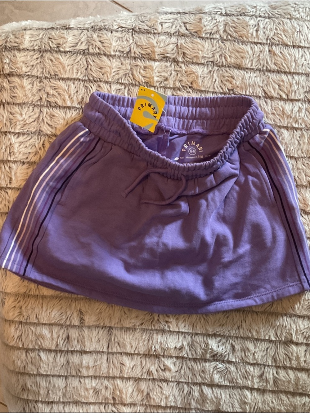 Primary Lilac Girls' Skort with Side Stripe Detail